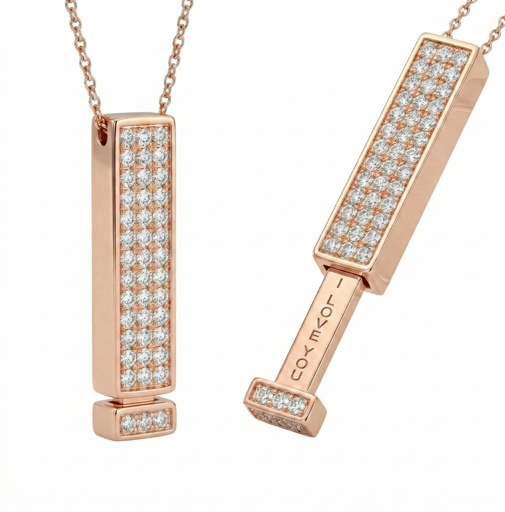 Iced Hidden Message "I Love You" Necklace