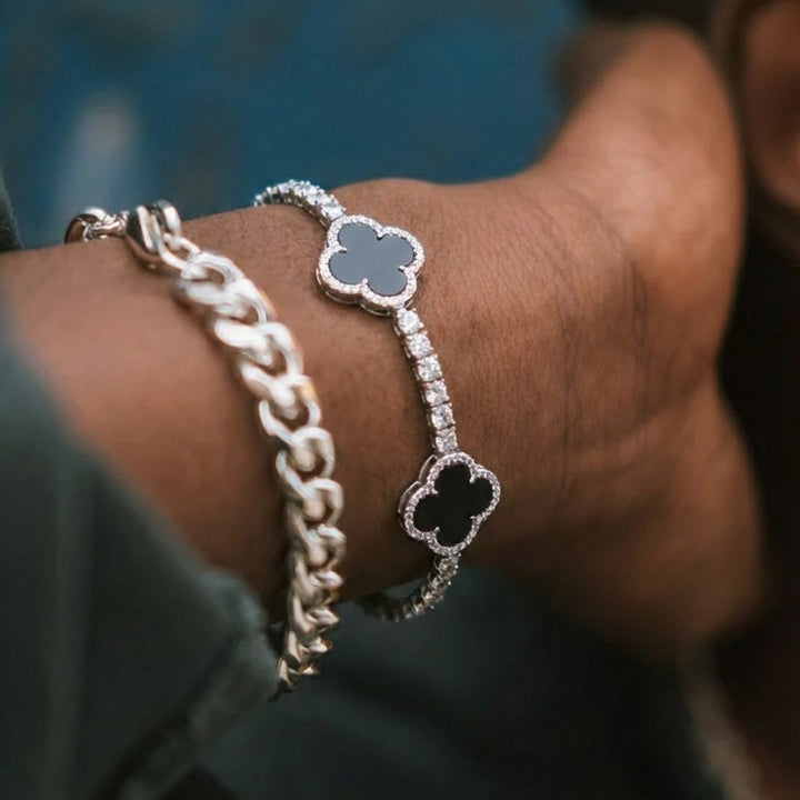 Black Clover Moissanite Tennis Bracelets