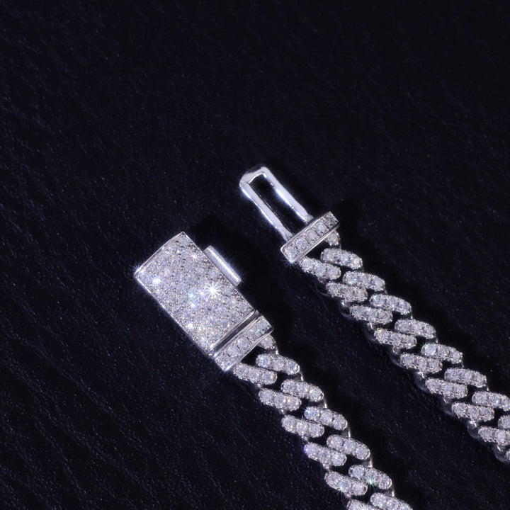 Women's 6mm Moissanite S925 Cuban Chain in White Gold