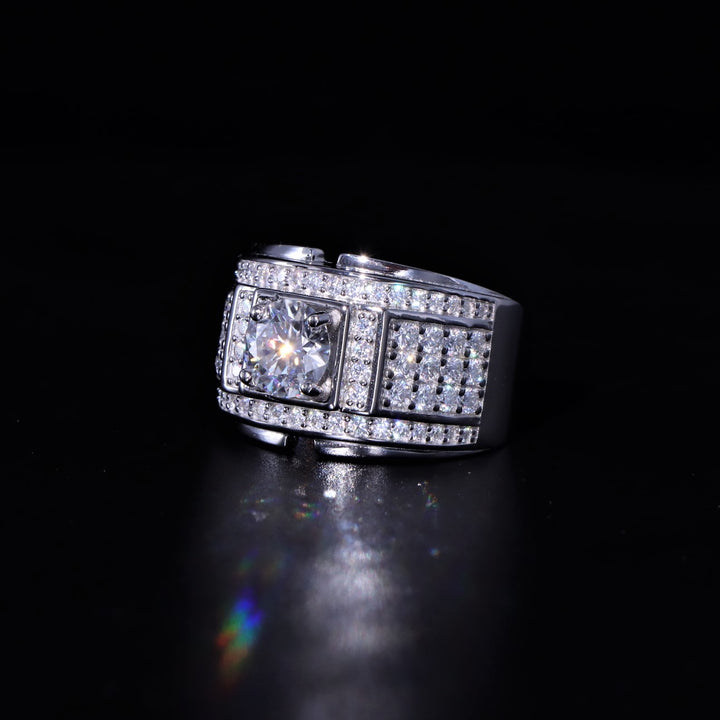 Moissanite S925 Halo Ring in White Gold