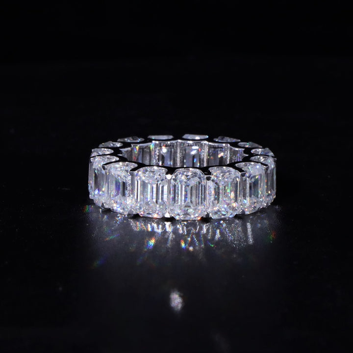 Moissanite S925 Emerald Cut Eternity in White Gold