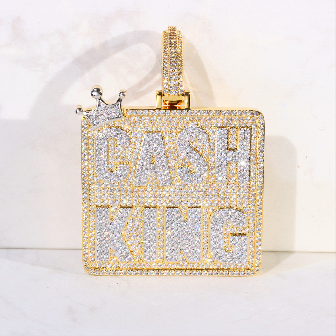 Large Iced Cash King Plate Pendant