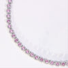 Imagen de Women's Pink Round Cut Clustered Tennis Necklace White Gold