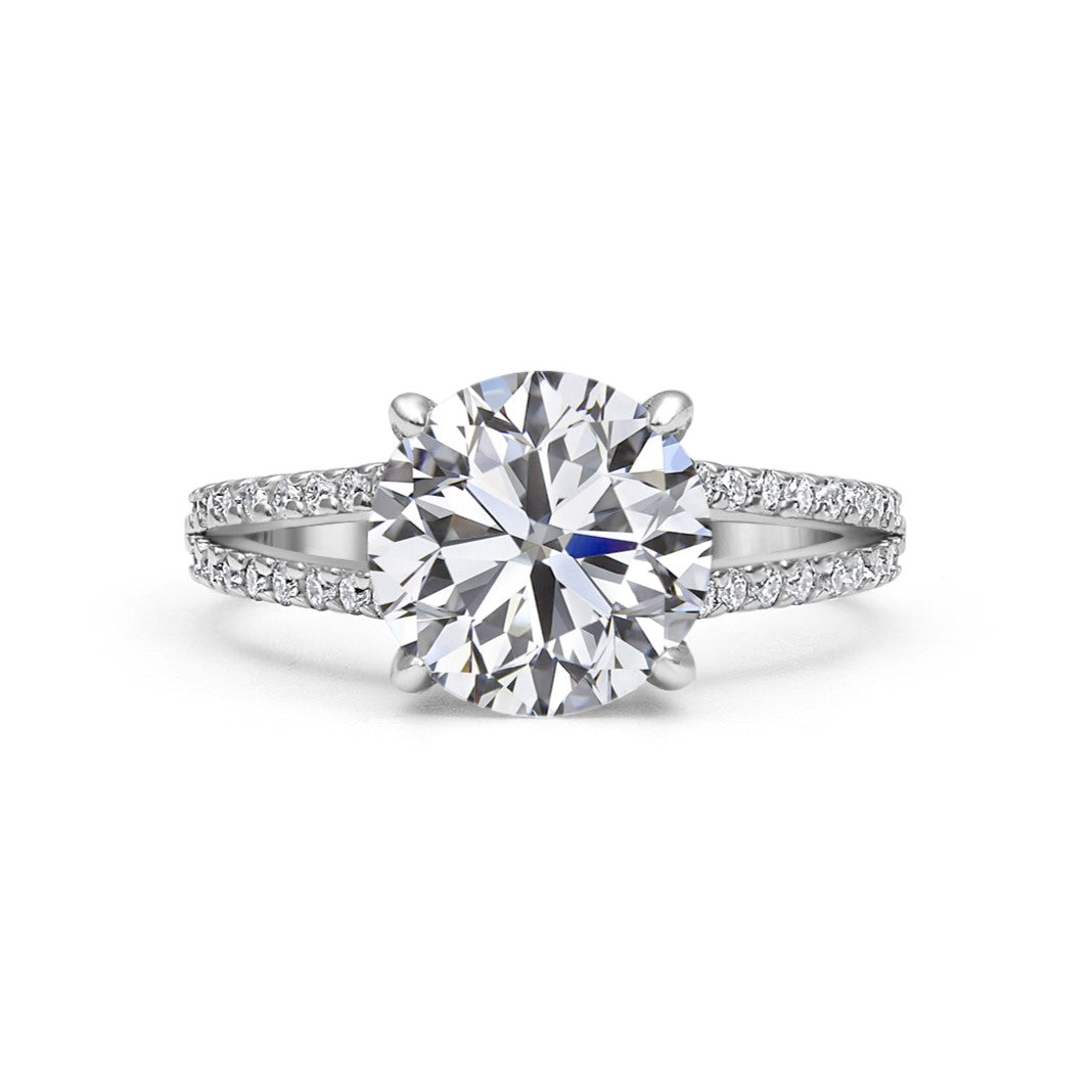 Accent Round Cut Moissanite Ring