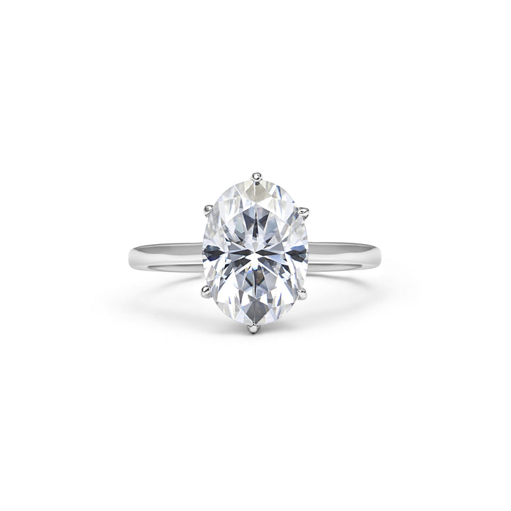 Regal Solitaire Oval Cut Moissanite Ring