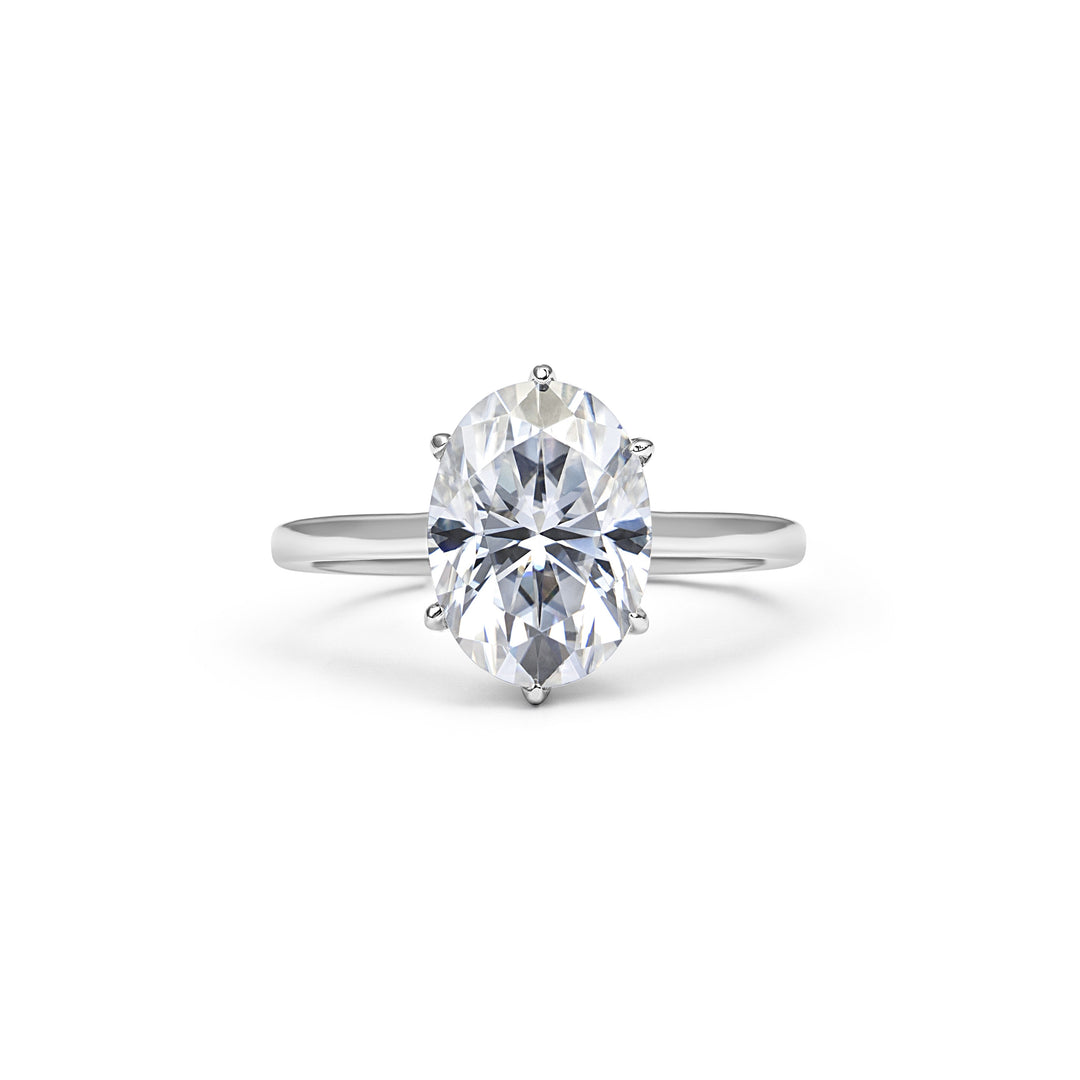Regal Solitaire Oval Cut Moissanite Ring