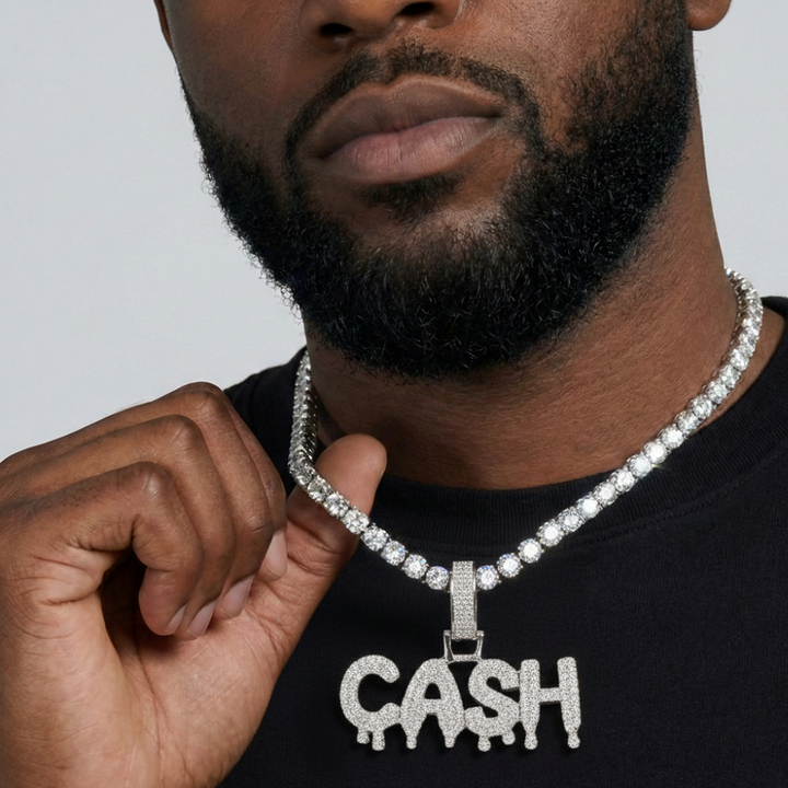 Moissanite Drip Bubble Font Custom Name Pendant