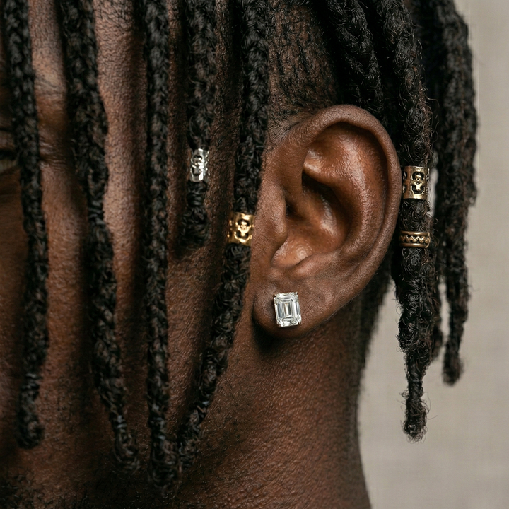 Classic Emerald Cut Moissanite Stud Earrings