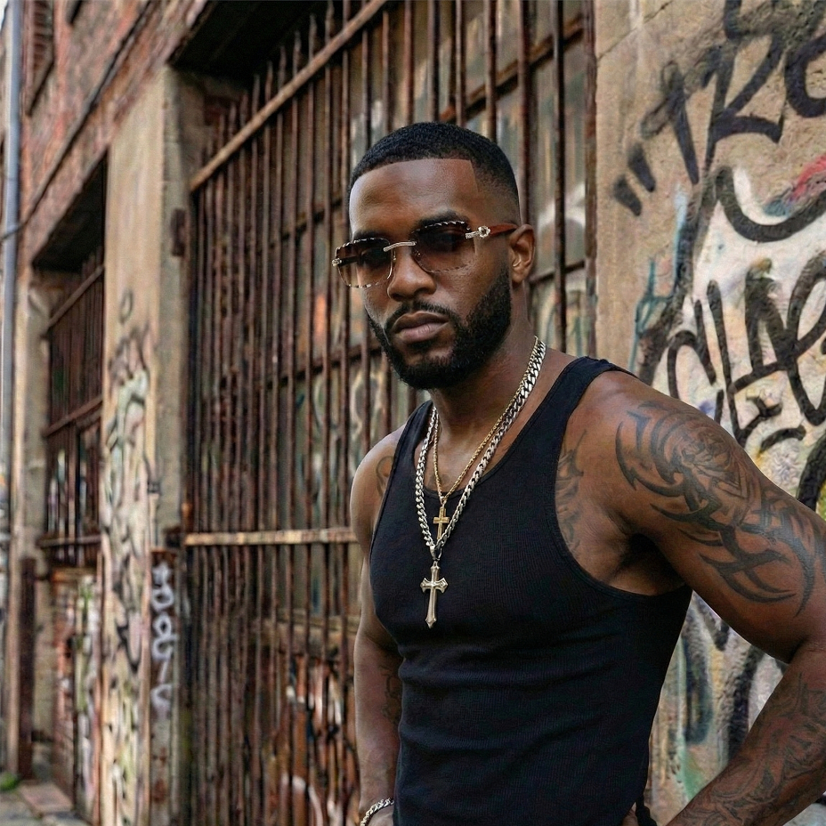 Iced Silver Moissanite Rimless Horn Sunglasses