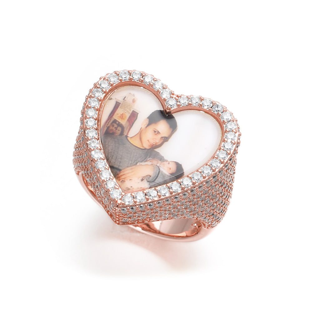 Heart Custom Photo Ring