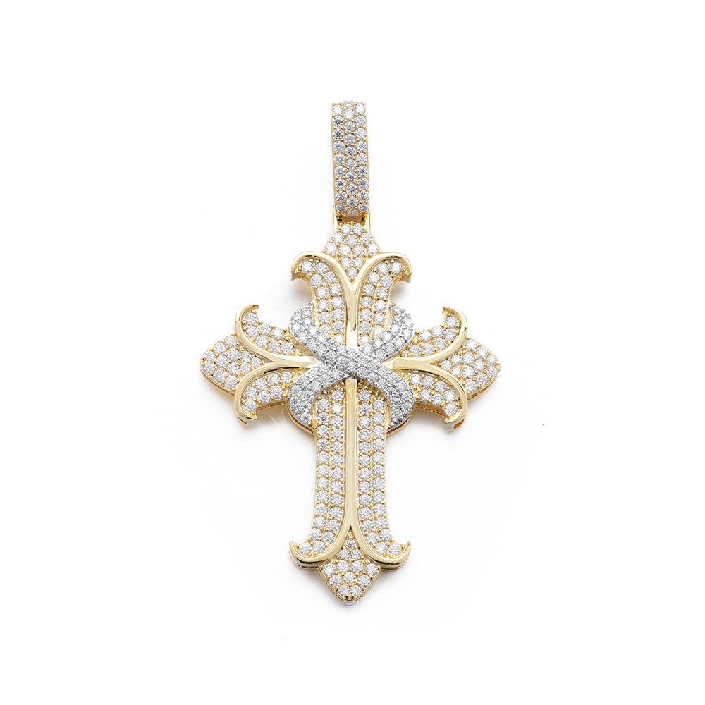Diamond Gothic Cross Crucifix Pendant