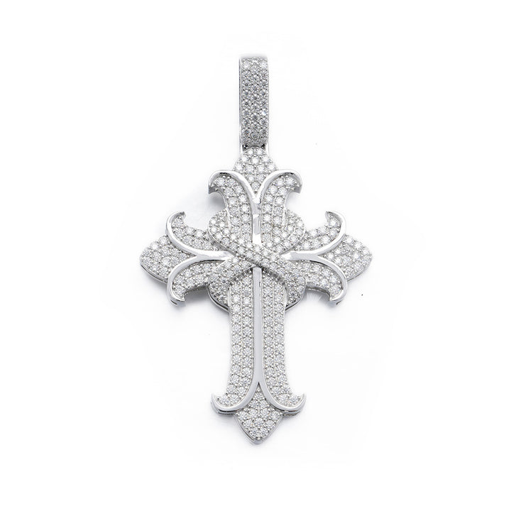 Diamond Gothic Cross Crucifix Pendant