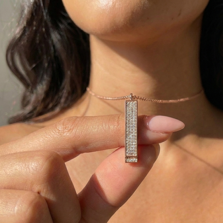 Iced Hidden Message "I Love You" Necklace