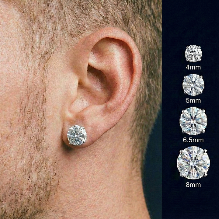 Round Cut Diamond Stud Earrings