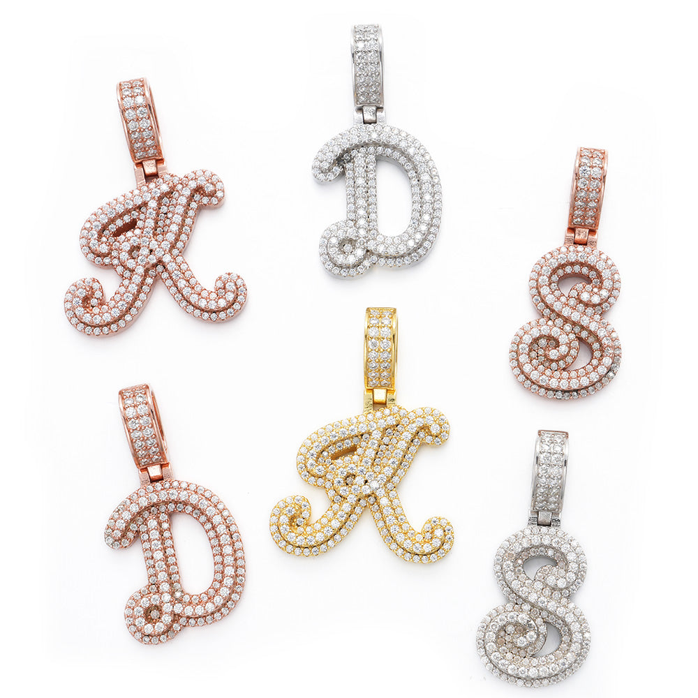 Diamond Script Initial Pendant – GHETLUXE
