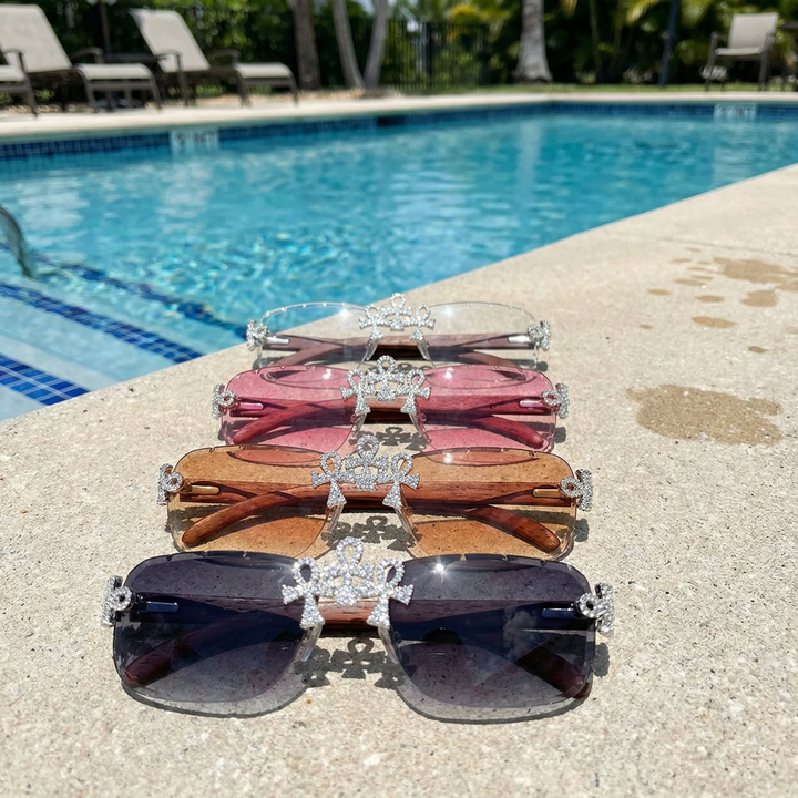 Moissanite Iced Ankh Sunglasses
