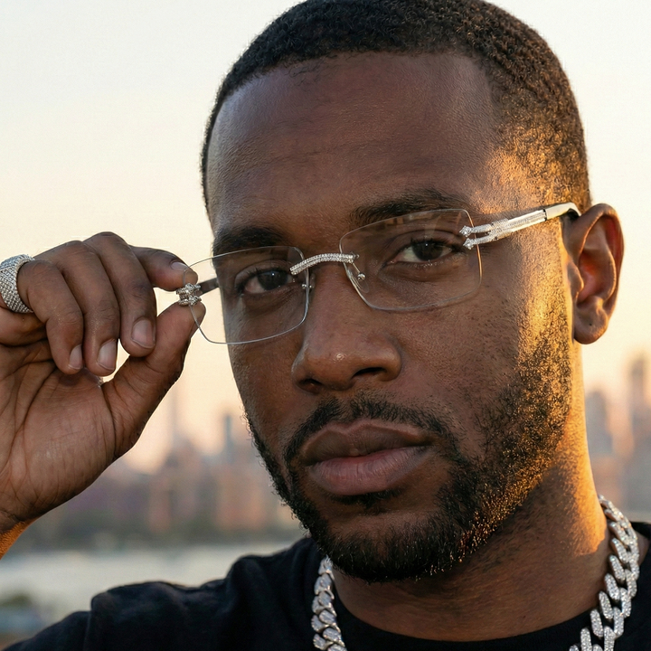 VVS Moissanite Luxury Rimless Sunglasses