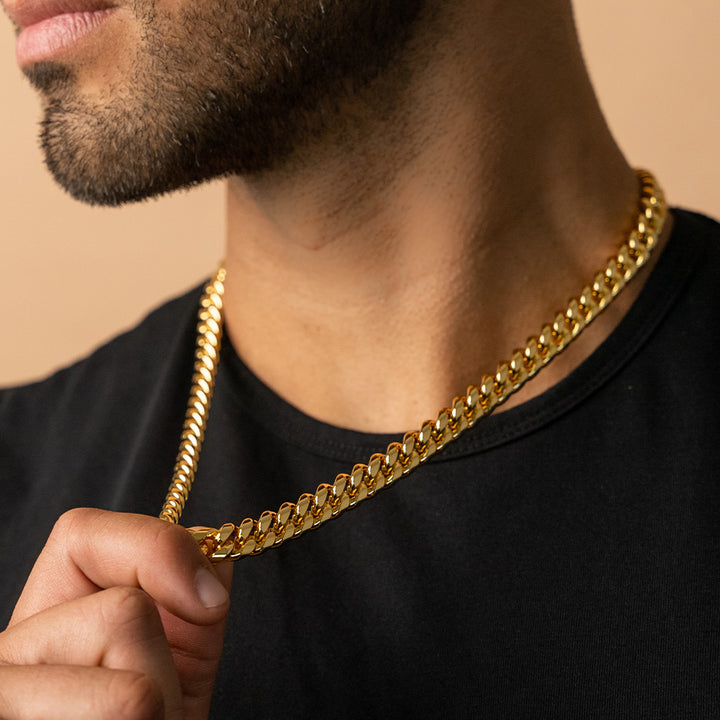 10mm Cuban Link Chain in 18K Gold
