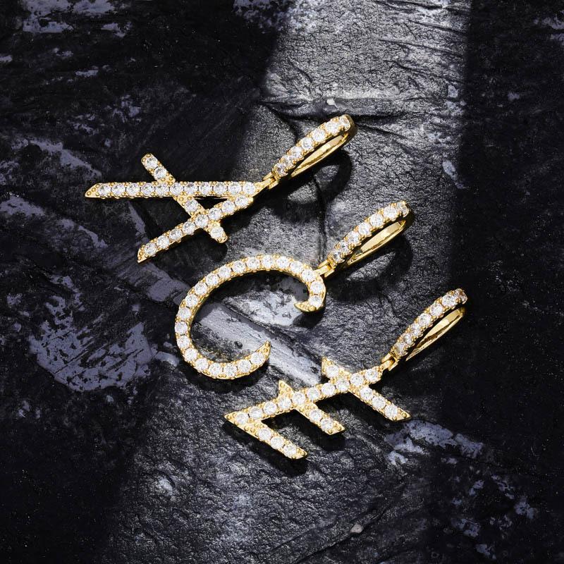Micro Tennis Brush Font Letter Pendant