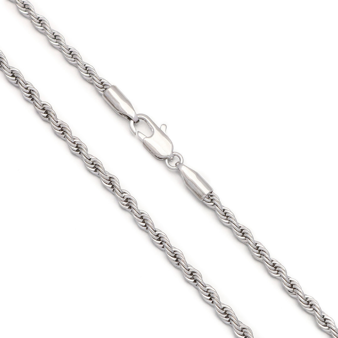 3mm Rope Chain in White Gold