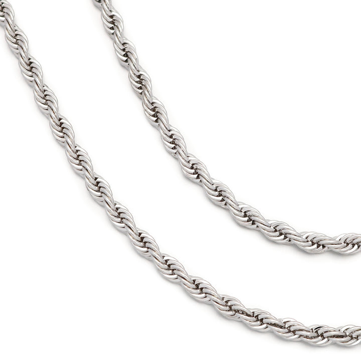 5mm Rope Chain in White Gold