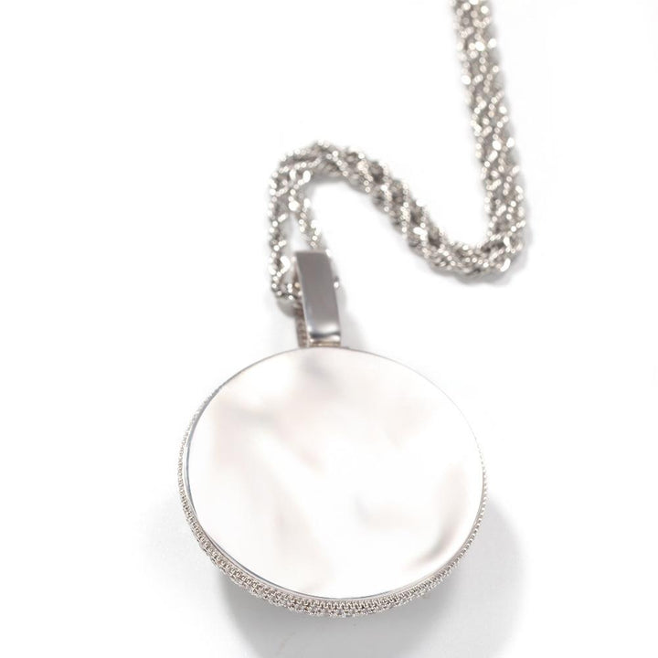 Custom Spinning Letters Small Disc Pendant Necklace