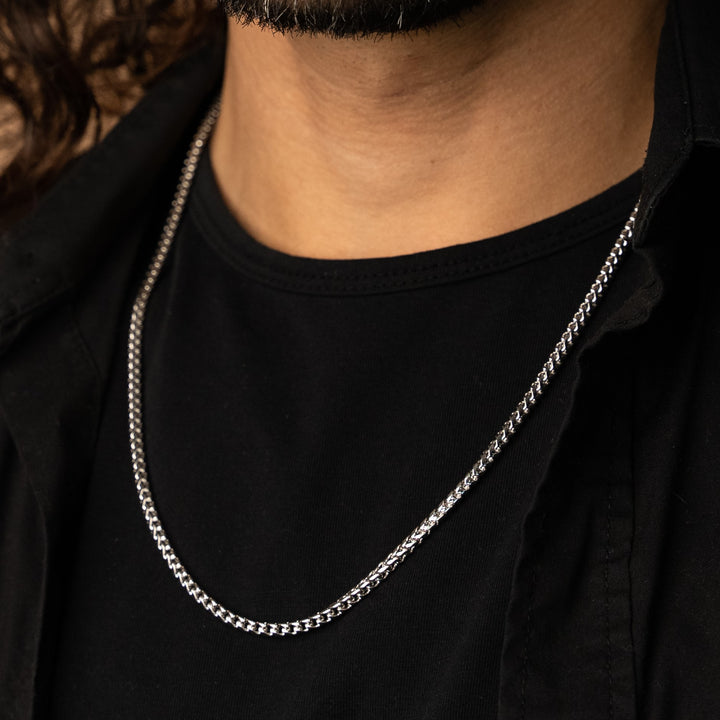 3mm Franco Chain in White Gold