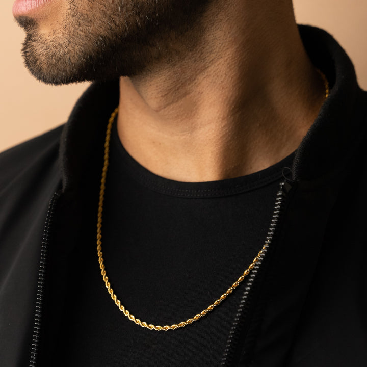 3mm Rope Chain in Gold