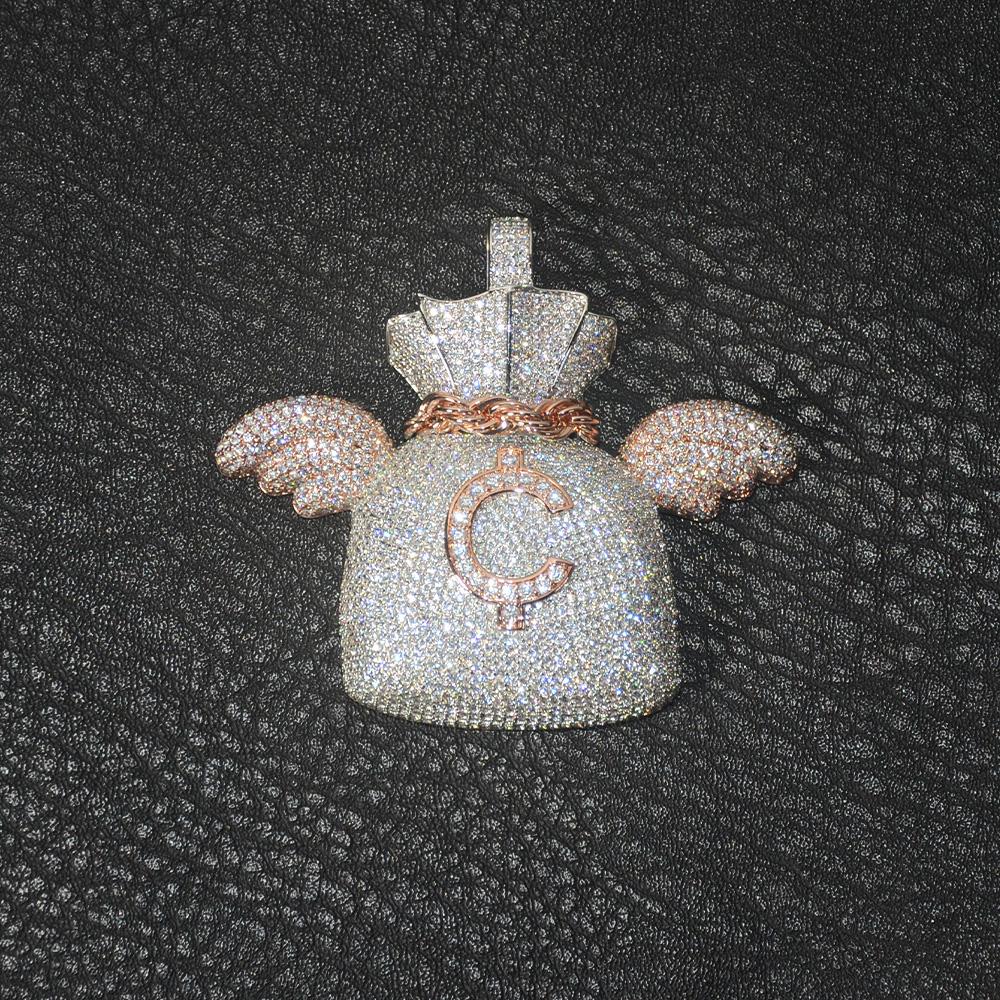 Two-Tone Iced Money Bag with Wings
