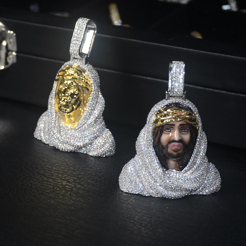 3D Iced Enamel Jesus Pendant