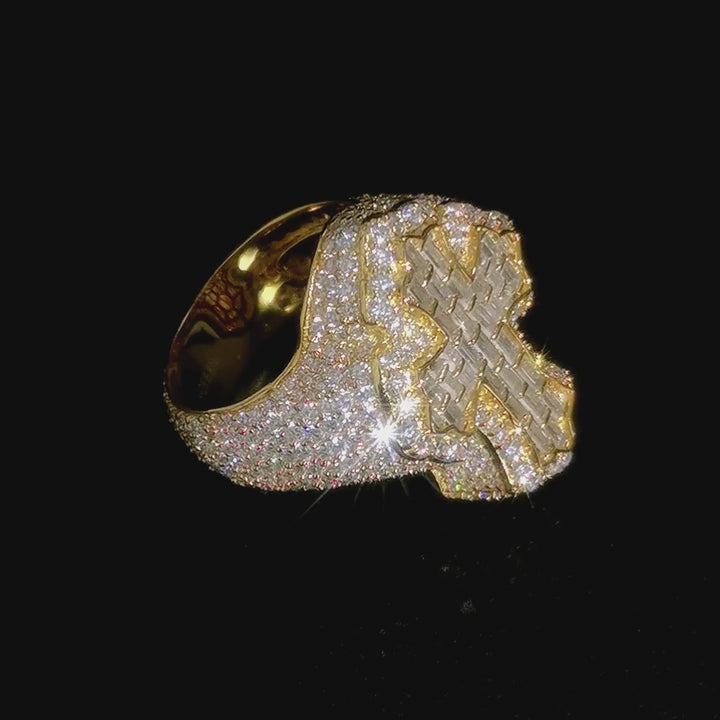 Moissanite Baguette Cross Ring in Sterling Silver
