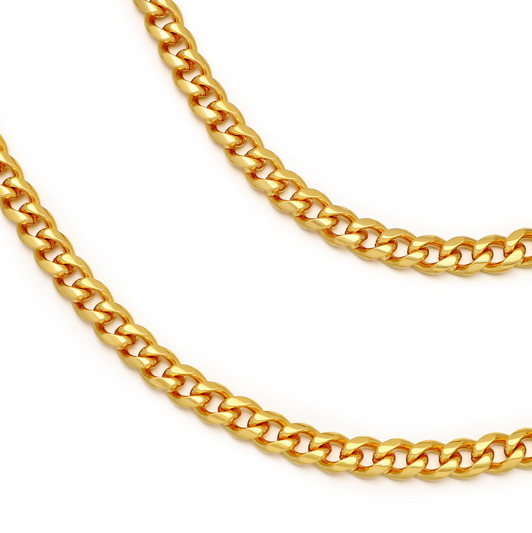 5mm Cuban Link Chain Stack in Gold