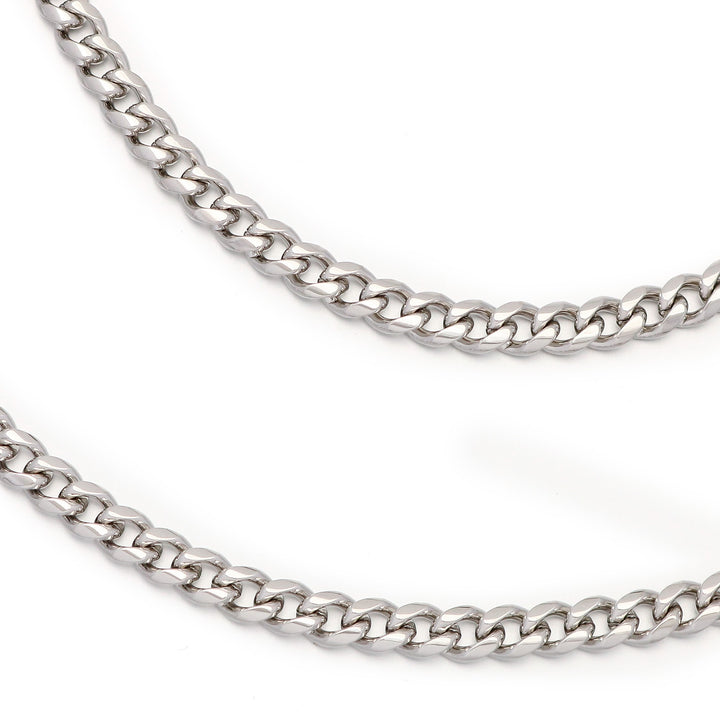 5mm Cuban Link Chain in White Gold