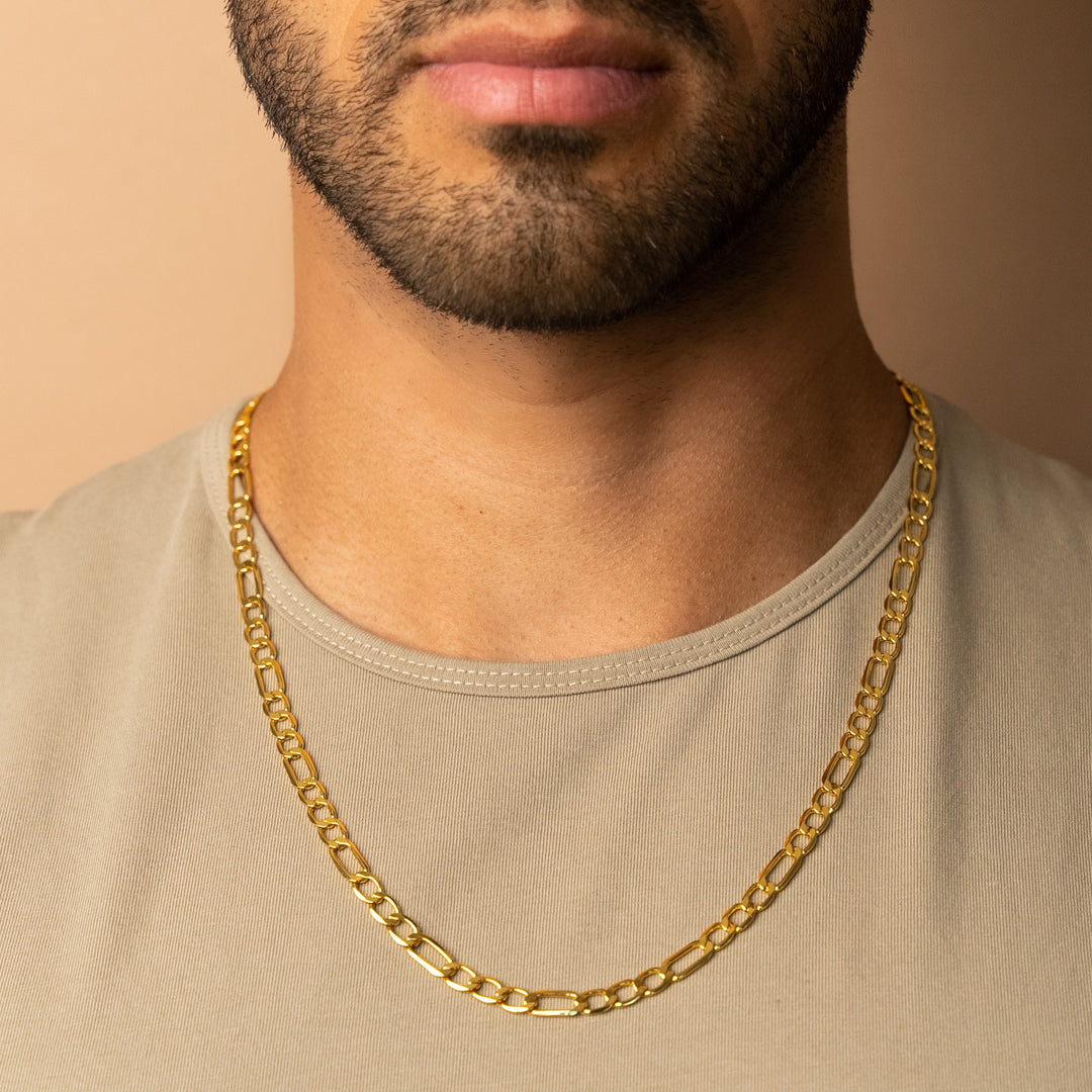 6mm Figaro Chain in Gold