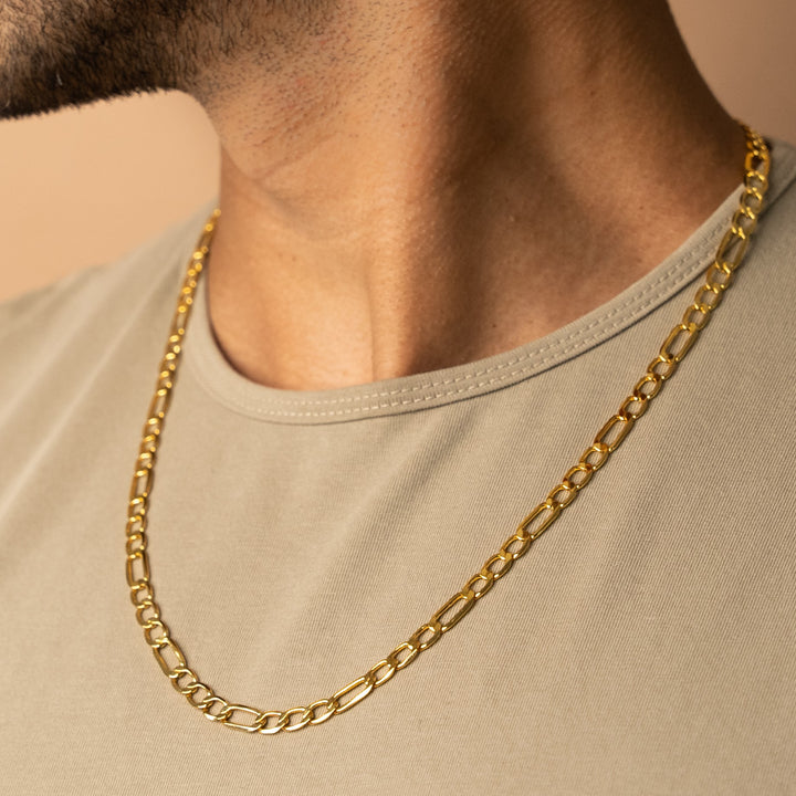 6mm Figaro Chain in Gold