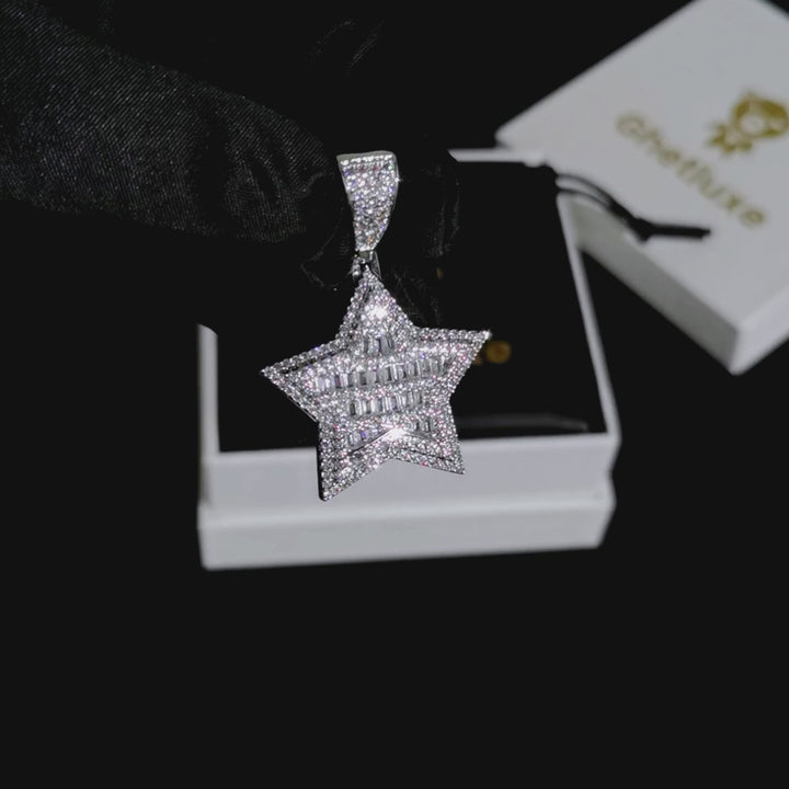 Baguette Diamond Star Pendant