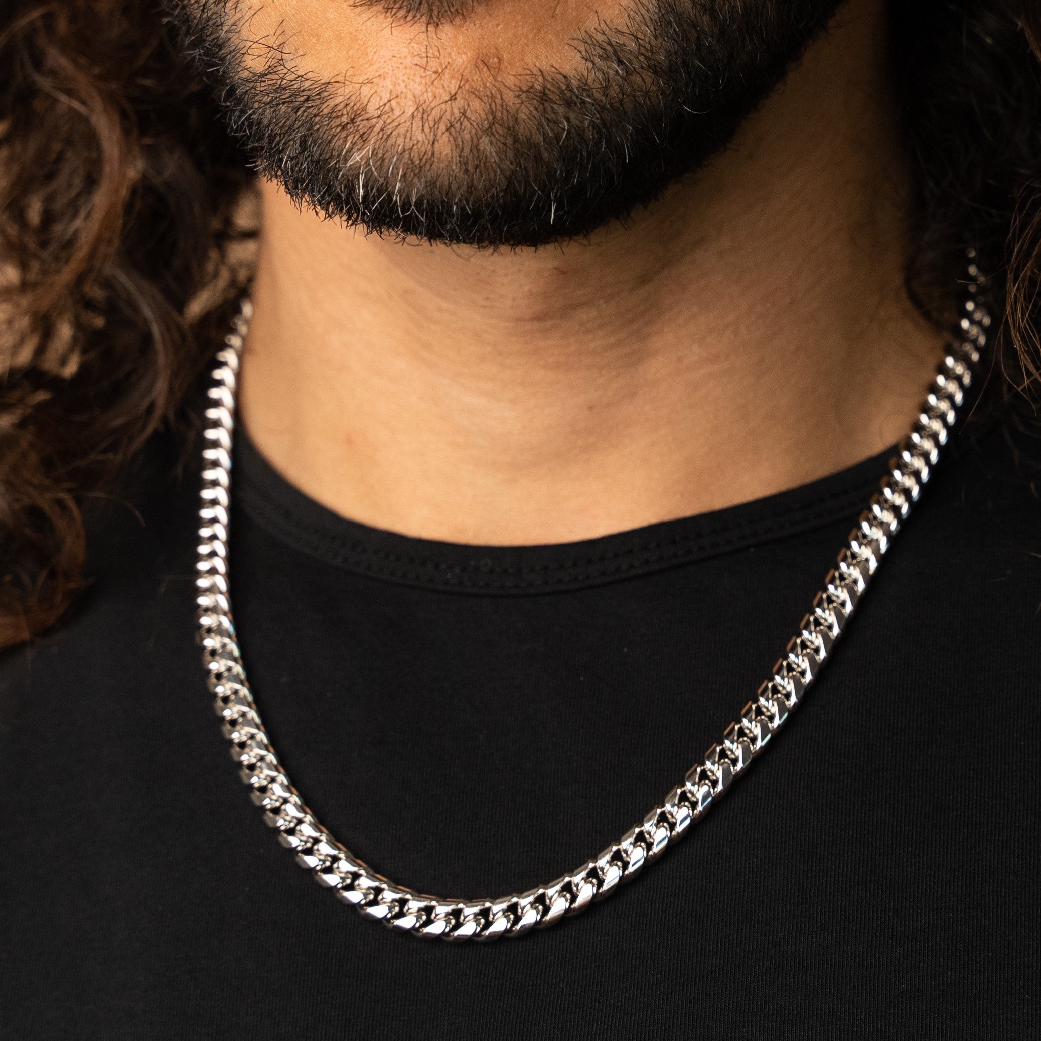 8mm Cuban Link Chain White Gold – GHETLUXE