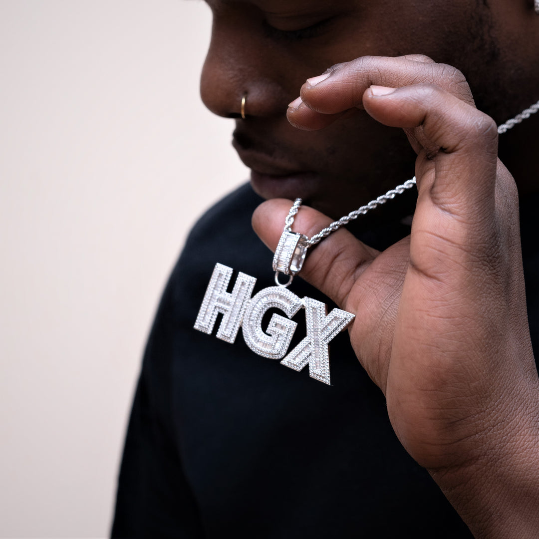 Custom Bold Baguette Hip Hop Name Necklace