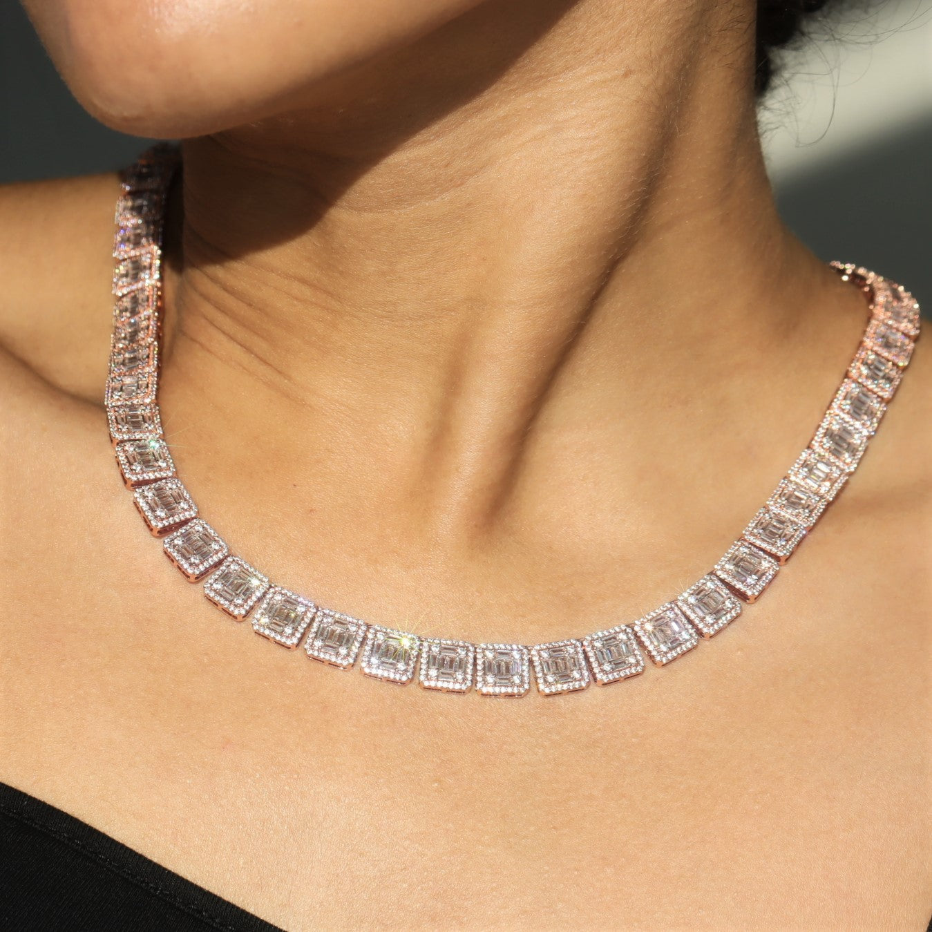 9.5mm Square Baguette Tennis Chain – GHETLUXE
