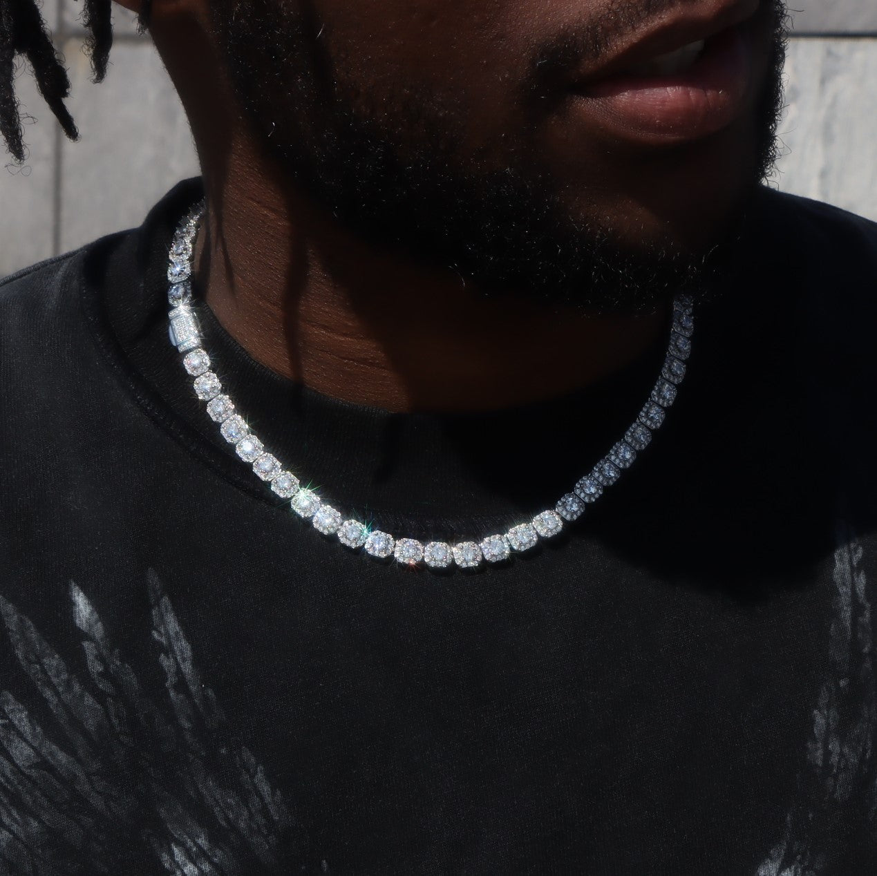 7mm Clustered Tennis Chain – GHETLUXE