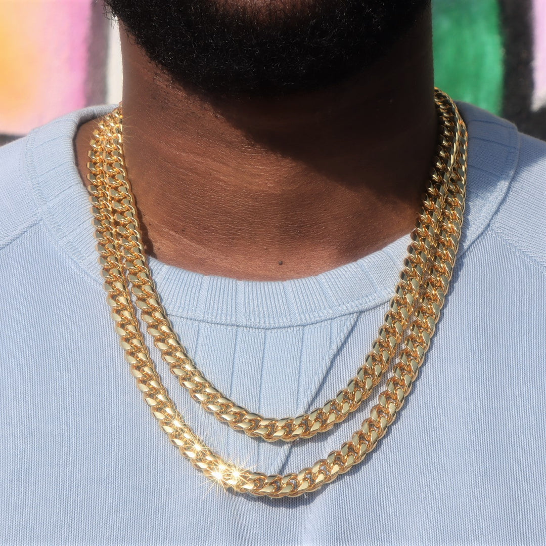 10mm Cuban Link Chain in 18K Gold