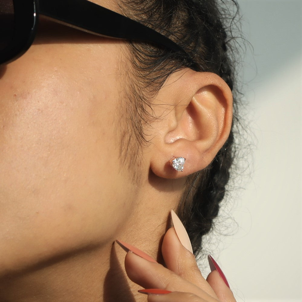 Heart Shape Moissanite Stud Earrings