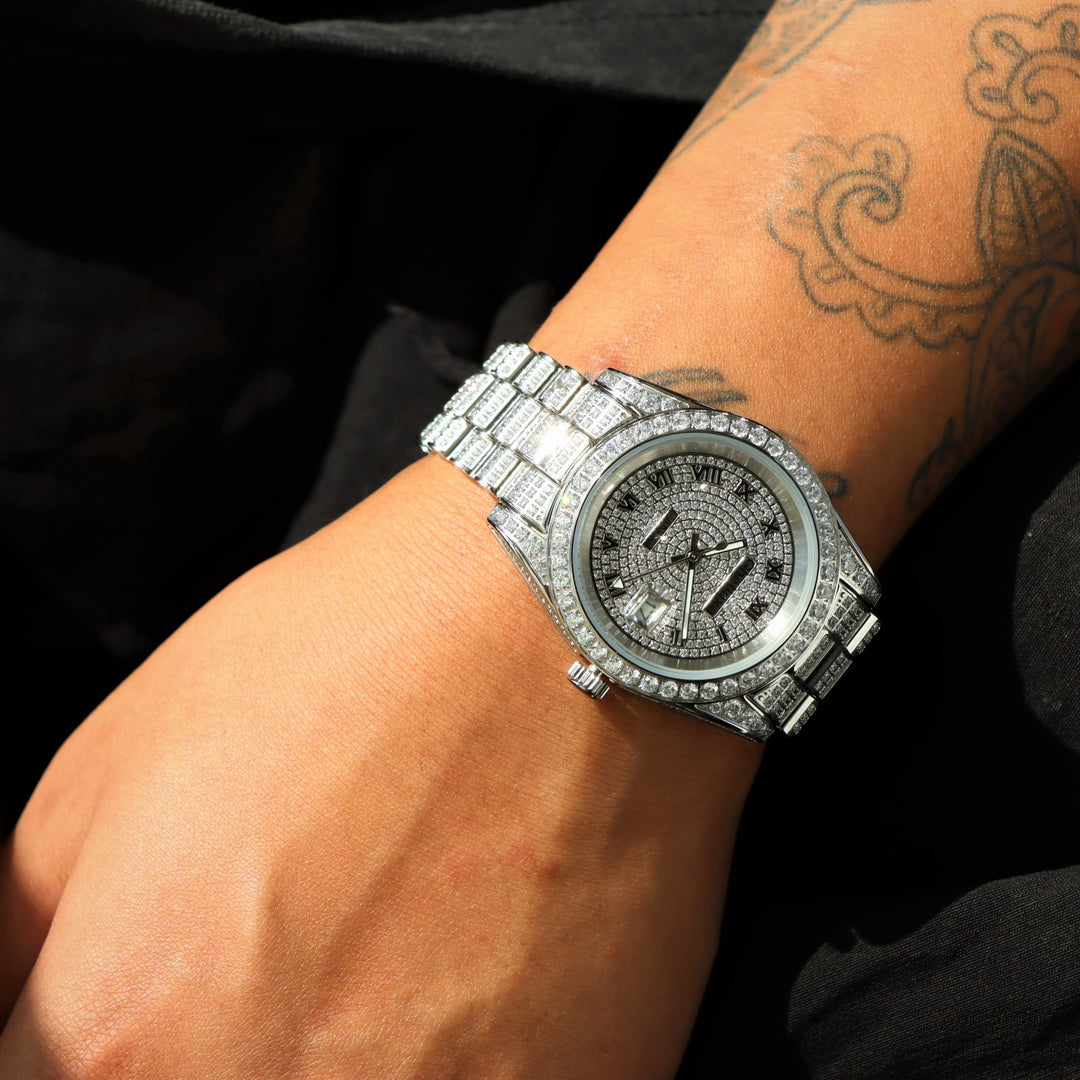 Iced Cancri Watch in White Gold