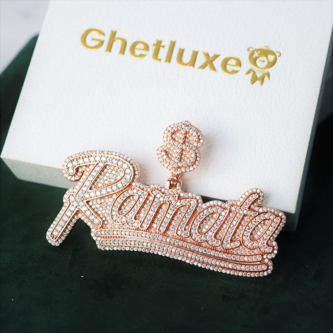 6-Letter Moissanite Custom Letter Pendant in 925 Sterling Silver