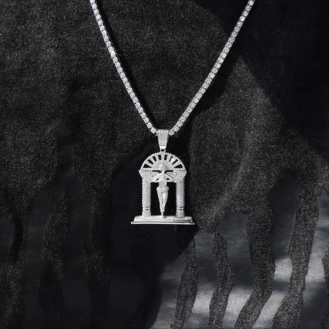 Moissanite Angel Pendant in Sterling Silver
