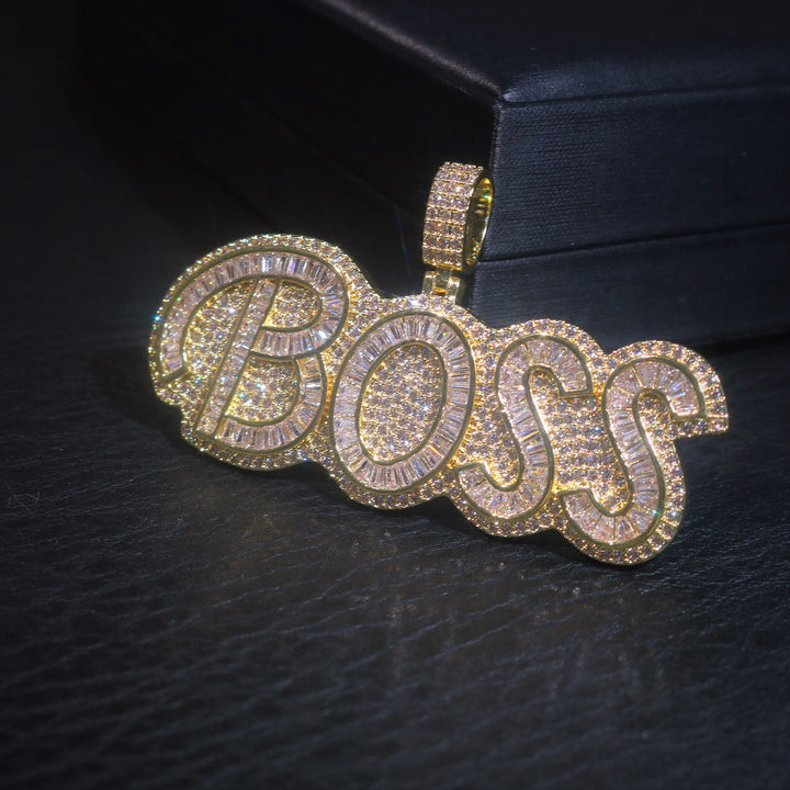 Iced Boss Pendant with Baguette Diamond