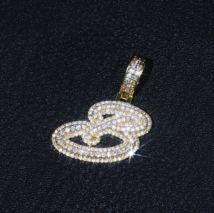 Moissanite Diamond Script Letter B Pendant
