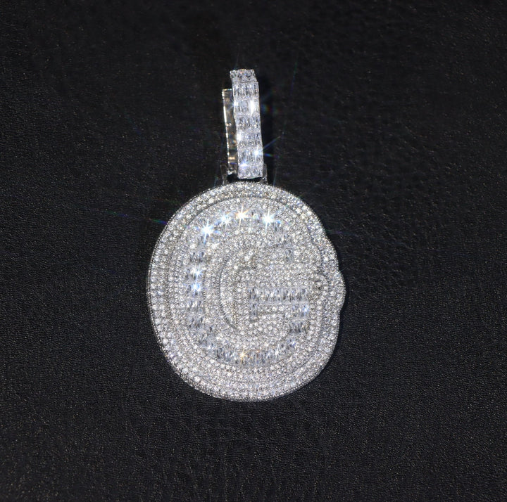 Bling Baguette Diamond Custom Brief Halskette Anhänger