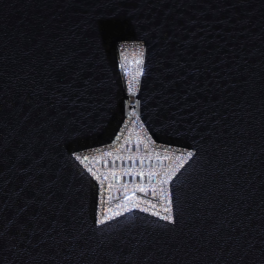 Baguette Diamond Star Pendant
