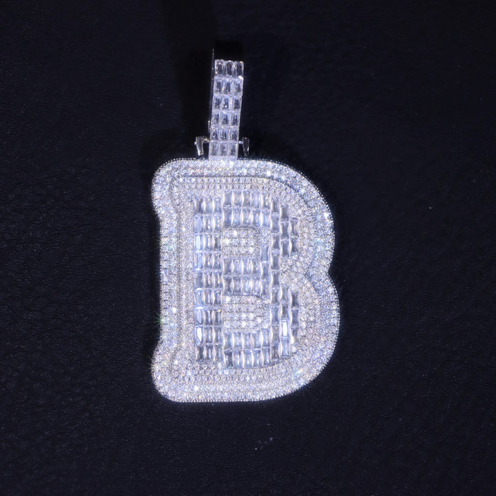 Bling Baguette Diamond Custom Brief Halskette Anhänger